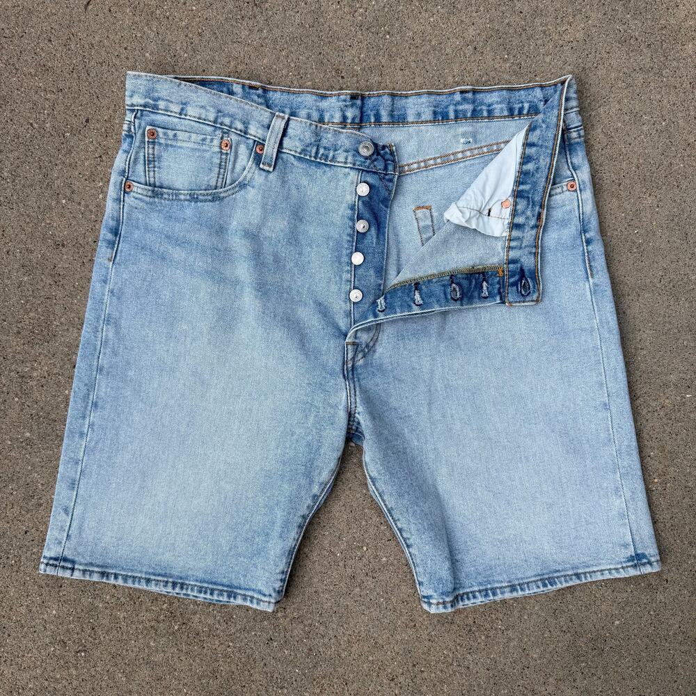 Levi's 501 Button Fly Original Fit Jeans Jorts Shorts 36512-0231 Light Blue 38x9